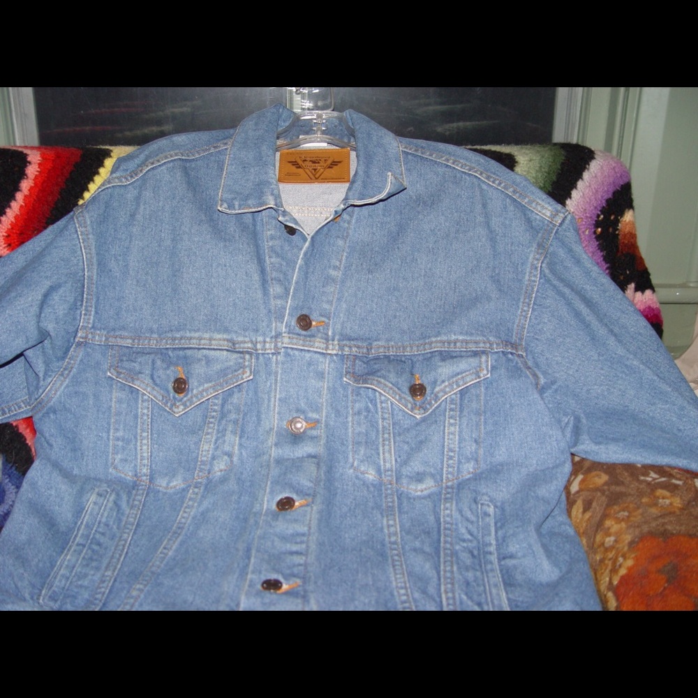 ❤️SOLD❤️Unisex Embroidered Denim Jacket ROCK & ROLL 1980s - Picture 9 of 12